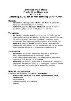 Internationale stage Normandi&euml; &ndash; 6 TL , 7 BL