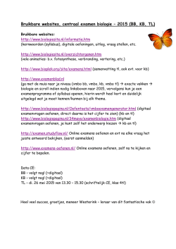 Bruikbare websites, centraal examen biologie – 2015 (BB, KB, TL)