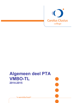 Algemeen deel PTA vmbo-tl 2014-2015