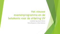 Het nieuwe examenprogramma en de betekenis voor UV (pdf)