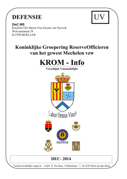 KROM - Info UV - Koninklijke Groepering Reserveofficieren van het