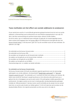 Twee methoden om het effect van sociale wijkteams te analyseren