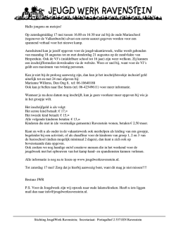 Hallo jongens en meisjes! - Stichting JeugdWerk Ravenstein