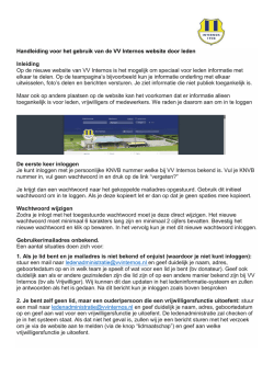 Handleiding voor het gebruik van de VV Internos website door leden