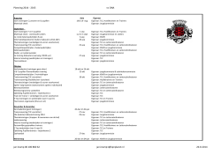 Planning - agenda vv ONA 2014-2015