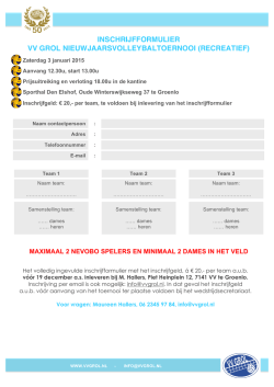 inschrijfformulier vv grol nieuwjaarsvolleybaltoernooi (recreatief)
