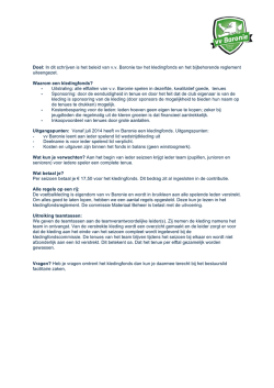 Doel: In dit schrijven is het beleid van v.v. Baronie tav het