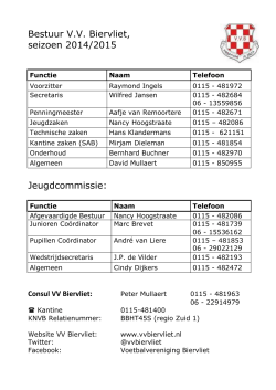Bestuur V.V. Biervliet, seizoen 2014/2015 Jeugdcommissie: