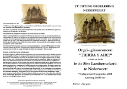 Orgel– gitaarconcert “TIERRA Y AIRE” in de Sint