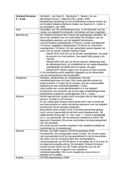 Vineland Screener 0 – 6 jaar Scholte E., van Duijn G., Dijkxhoorn Y