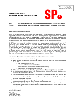 Schriftelijke vragen Renovatie X en Y hellingen NDSM