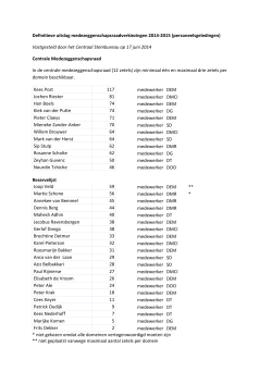Definitieve uitslag medezeggenschapsraadverkiezingen 2014-2015