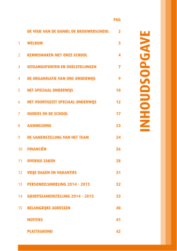 INHOUDSOPGA VE - Daniel de Brouwerschool