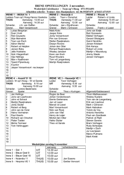 IRENE OPSTELLINGEN 2 november.