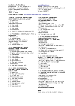Invitation To The Blues Choreograaf : DJ Dan (Maart 2014) Soort