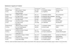 Erediensten 31 augustus tm 19 oktober Datum Eredienst