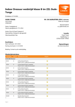 Indoor Dressuur wedstrijd klasse B tm ZZL Oude