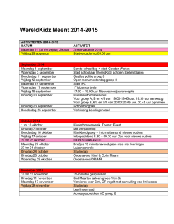 Jaarplanning 2014-2015