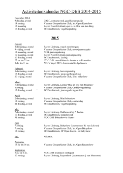 Activiteitenkalender NGC 2015-2016