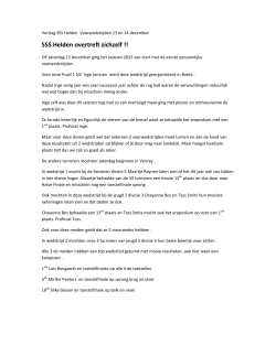 Verslag SSS Helden Voorwedstrijden 13 en 14 december 2014