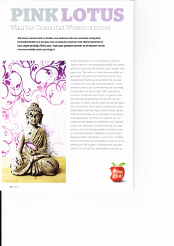 Lees het artikel hier - Pink Lotus - Praktijk voor persoonlijk welzijn