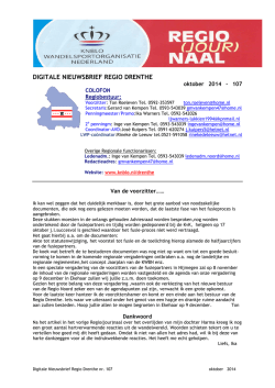 DIGITALE NIEUWSBRIEF REGIO DRENTHE