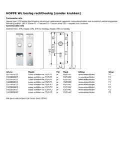 HOPPE Wc beslag rechthoekig (zonder krukken)