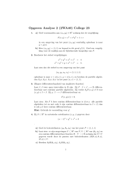 Opgaven Analyse 2 (2WA40) College 23