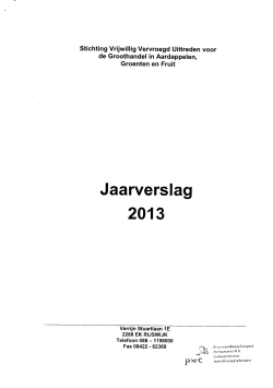 Jaarverslag 2013 - Ministerie van Sociale Zaken en Werkgelegenheid