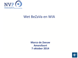 Wet BeZaVa en WIA - Marco de Zeeuw