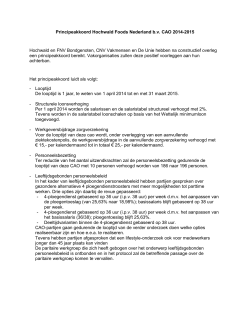 Hochwald tekst principeakkoord cao 2014-2015