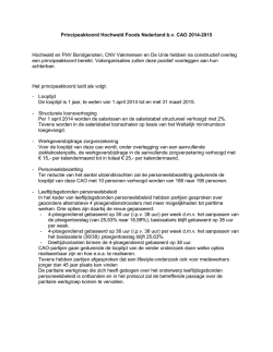 Hochwald tekst principeakkoord cao 2014-2015