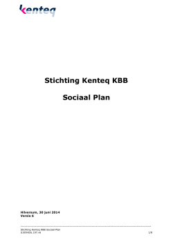 Sociaal Plan kenniscentra 30 juni 2014