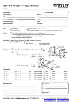 Bestelformulier hor 6000 rolhorraam