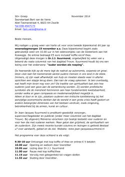 50+ Groep November 2014 Secretariaat:Bert van de