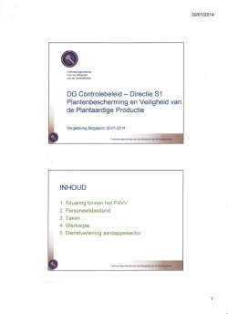 DG Controlebeleid - Directie Sl Plantenbescherming en