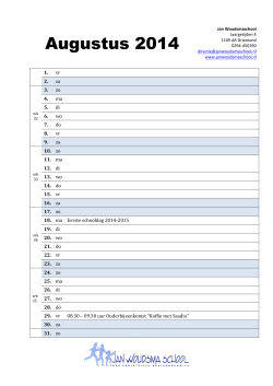 Kalender 2014-2015 - Jan Woudsmaschool