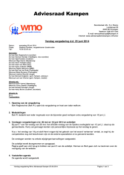 Verslag Wmo adviesraad 25 juni 2014