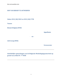 HOF VAN BEROEP TE ANTWERPEN Zaken 2012/AR/1843 en 2012