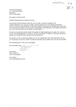 IV-1 br dd 29-01-14 van dhr E. Kieckens te Nieuwegein betr