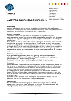 JAARVERSLAG STICHTING DUINBUS 2013