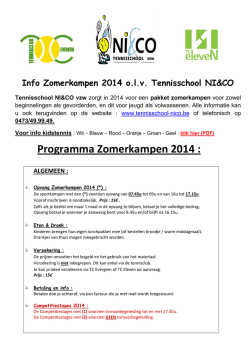 Infobrochure Zomerkampen 2014 TC eleveN
