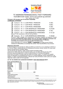 TC MARKEN/TENNISSCHOOL FAST FORWARD