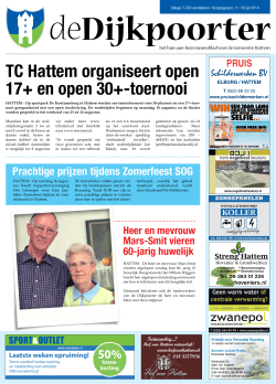TC Hattem organiseert open 17+ en open 30+-toernooi