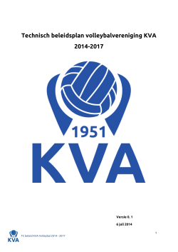 TC beleid - KVA Volleybal