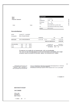 Voorschotfactuur Infrax (sociaal leverancier)