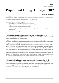 Prijsontwikkeling Curaçao 2012 - the Central Bureau of Statistics.