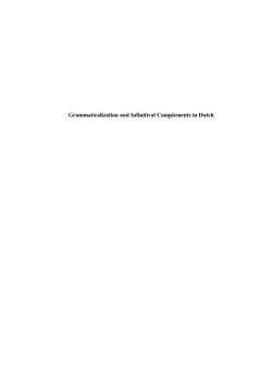 Grammaticalization and Infinitival Complements