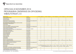Programma open dag Onderwijs en Opvoeding