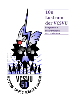 10e Lustrum der VCSVU – programma